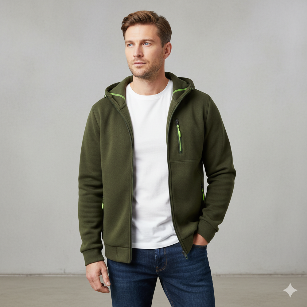 Fleecejacke für Herren mit Kapuze | Warm & Bequem | Herbst