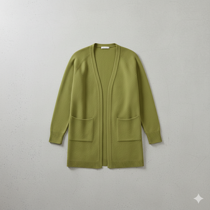 Langer Damen Strickjacke mit Taschen | Herbst & Winter | Elegant