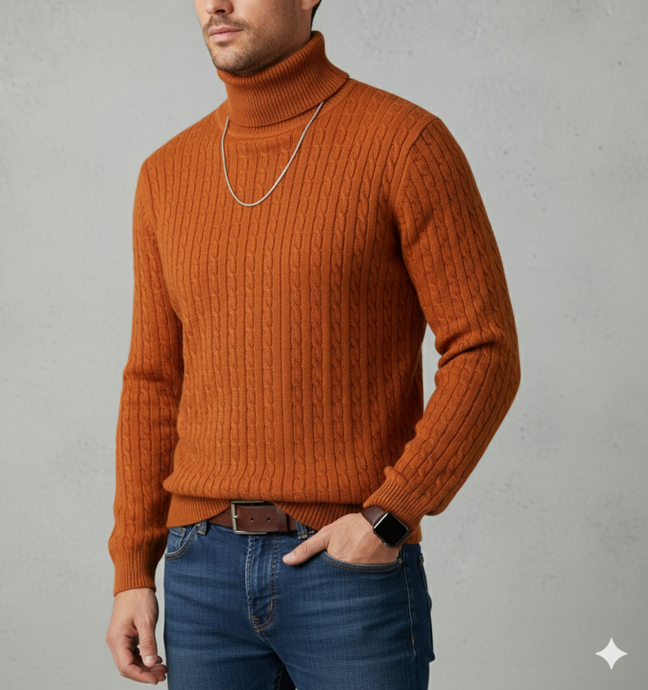 Herren Strickpullover mit Rollkragen | Slim Fit | Winter