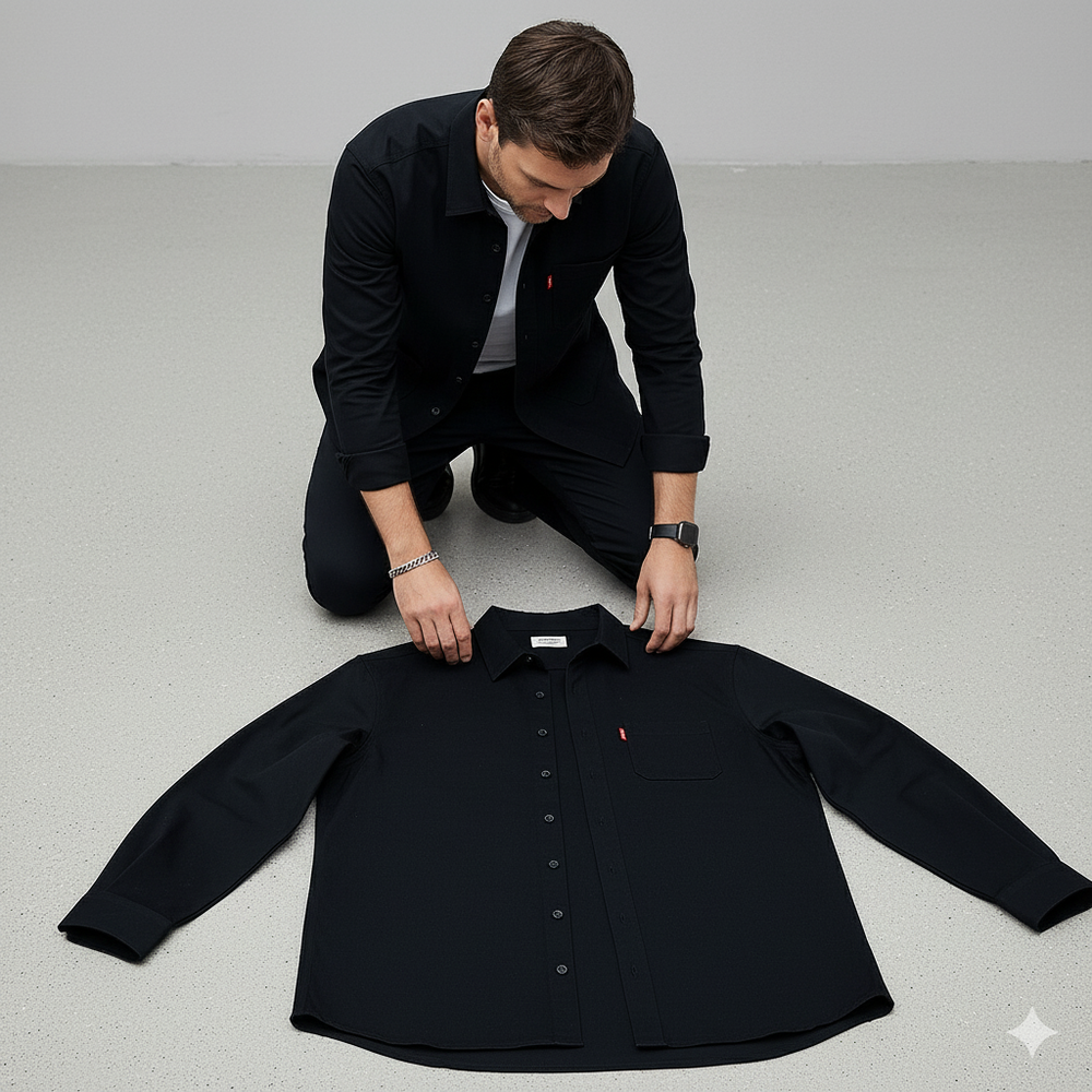 Herren Freizeithemd langarm | Modern mit Brusttasche