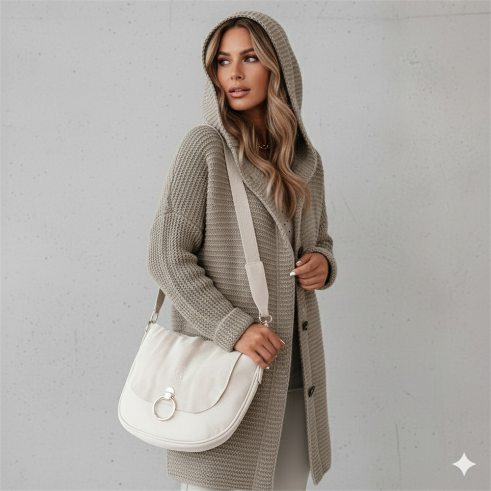 Damen Strickjacke mit Kapuze | Locker & Warm für Herbst Winter