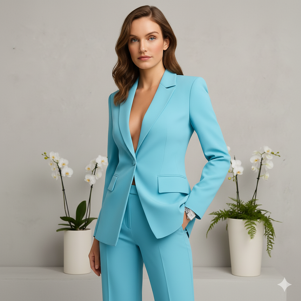 Elegantes Damen Anzugset | Blazer & Hose | Slim Fit Business