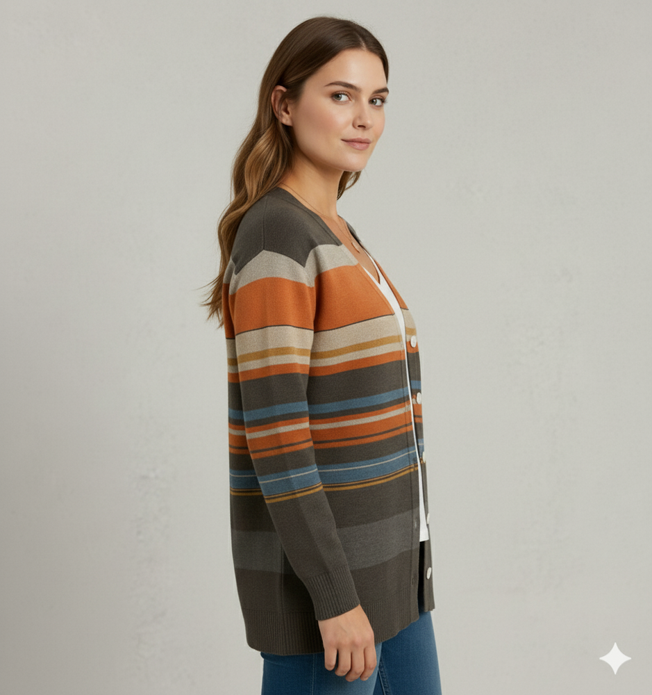 Damen Strickjacke mit abstraktem Print | Herbst/Winter | Stylisch