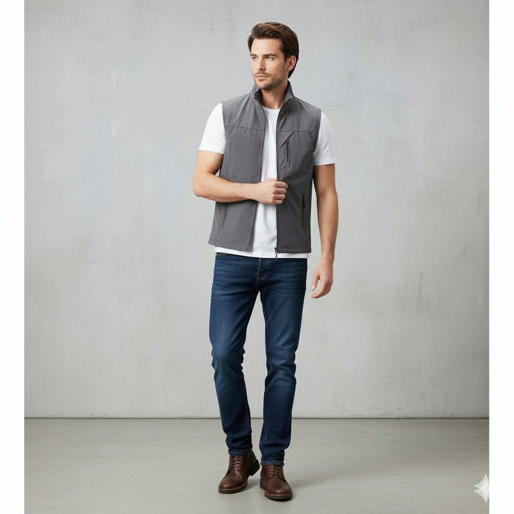 Herren Outdoor Weste mit Reißverschluss | Leicht & Atmungsaktiv