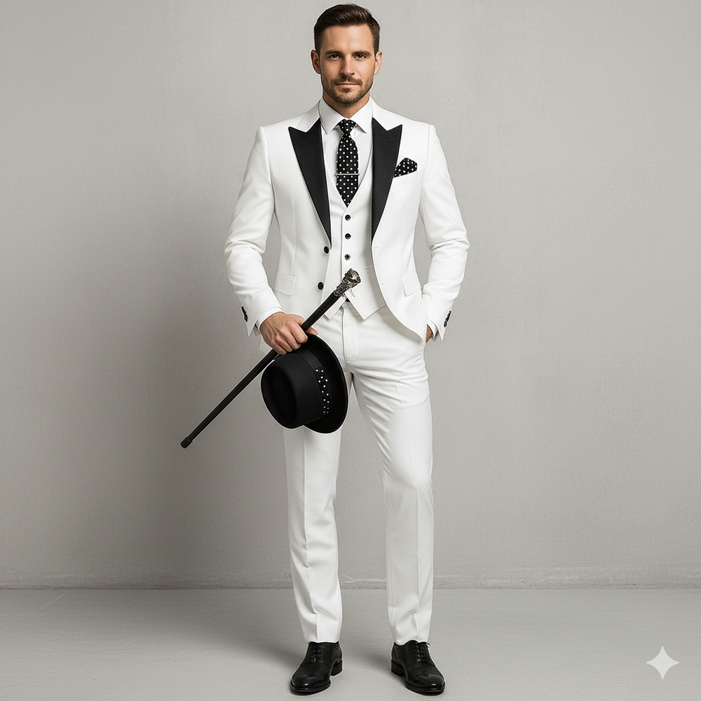 Herren 3-teiliger Anzug Slim Fit | Business Hochzeit Smoking