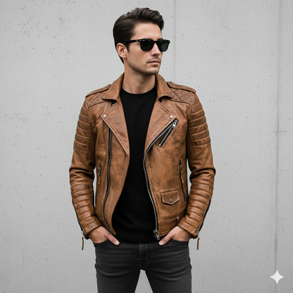 Herren Bikerjacke aus Veganleder | Modern & Casual