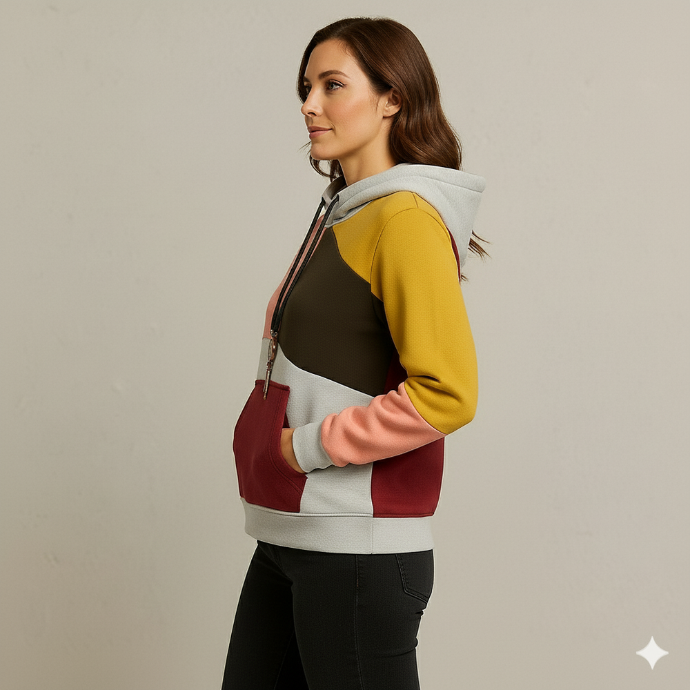 Damen Hoodie mit Colorblock Design | Lässig & Bequem