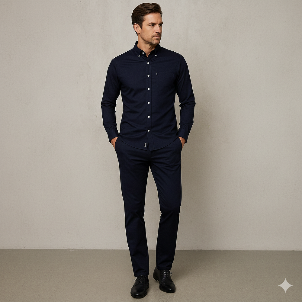 Herren Slim Fit Businesshemd | Atmungsaktiv & Herbst