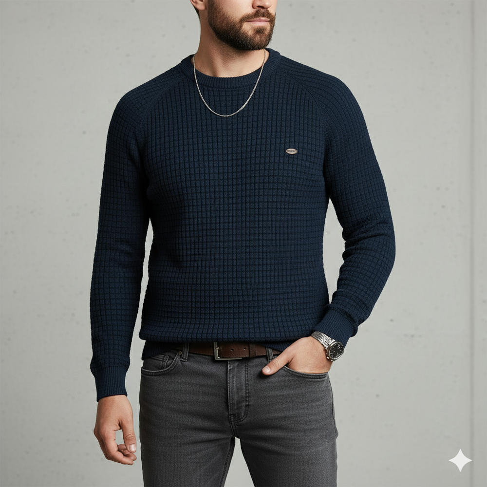 Herren Baumwollpullover mit Karomuster | Modern & Bequem