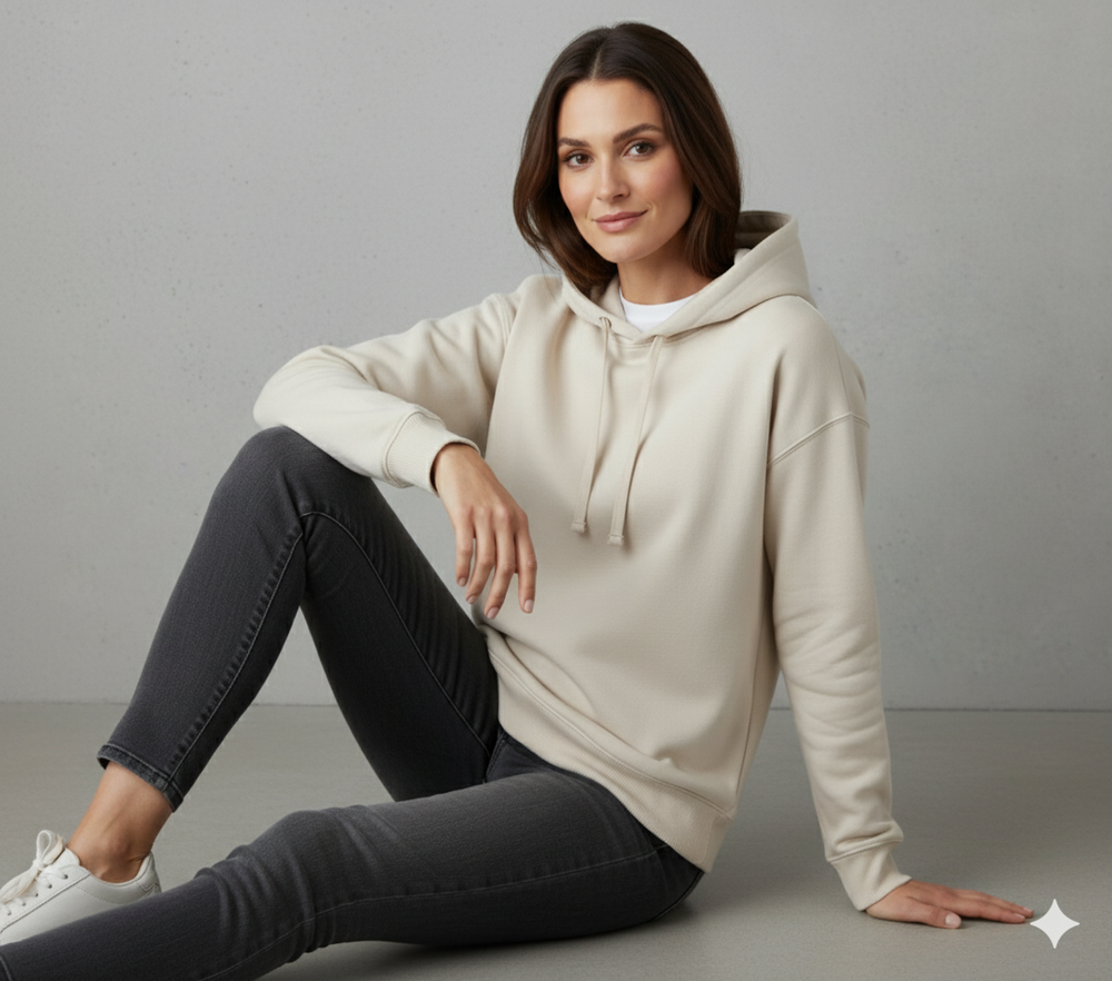 Lässiger Damen Hoodie mit Rückendruck