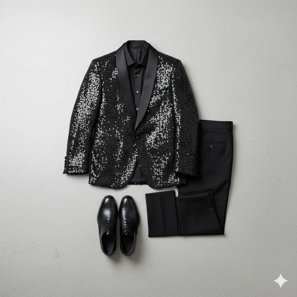 Herren Sakko mit Pailletten | Festlich & Elegant | Slim Fit