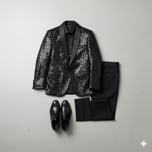 Herren Sakko mit Pailletten | Festlich & Elegant | Slim Fit