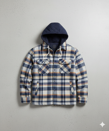 Gepolsterte Herrenjacke mit Karomuster | Warm & Casual Winter