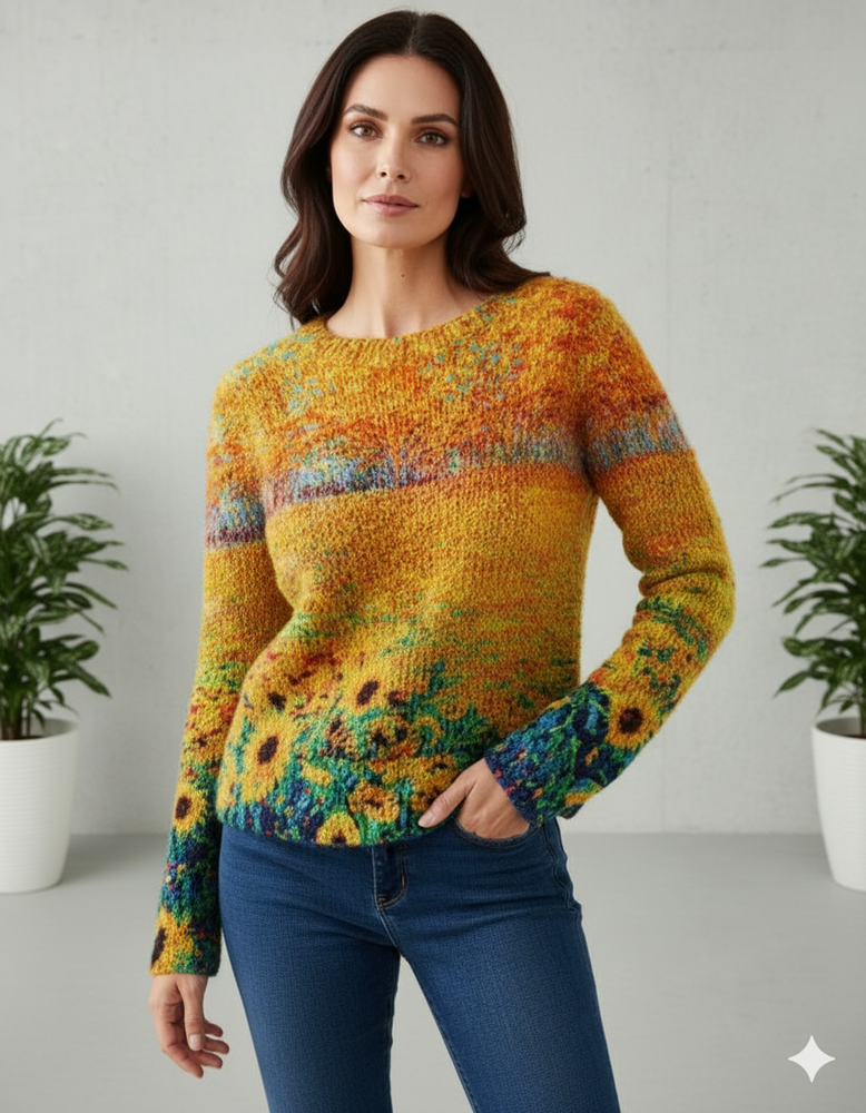 Damen Strickpullover mit Rundhals | Winter | Norweger-Muster