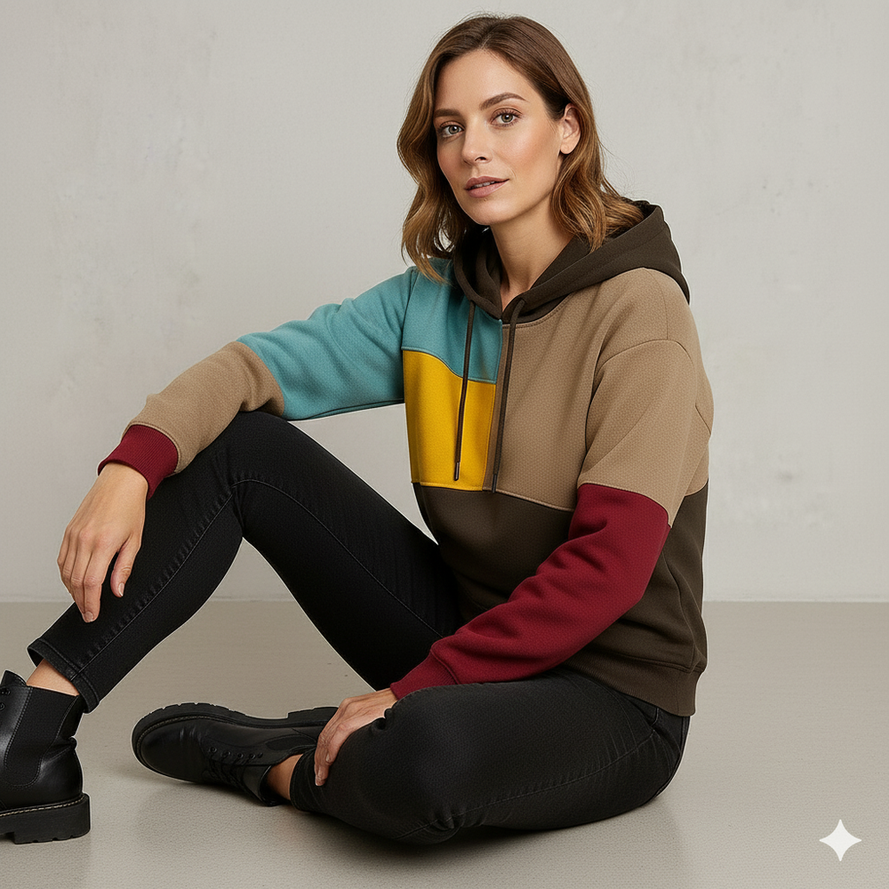 Damen Hoodie mit Colorblock Design | Lässig & Bequem