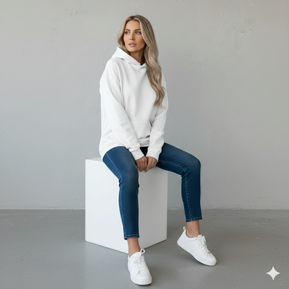 Lässiger Damen Hoodie mit Rückendruck