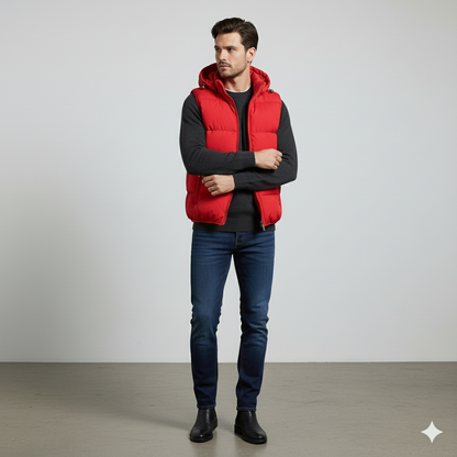 Herren Steppweste mit Kapuze | Warm & Bequem | Herbst/Winter