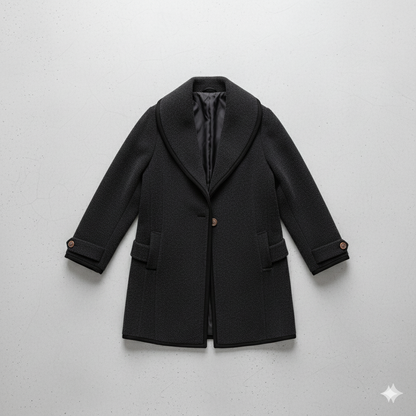 Eleganter Damenmantel mit Kontrastdetails | Herbst/Winter
