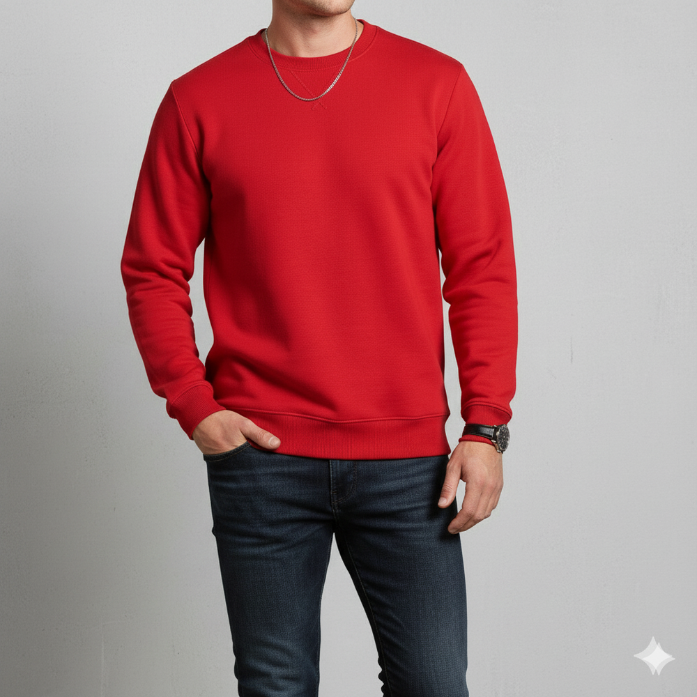 Herren Sweatshirt mit Rundhalsausschnitt