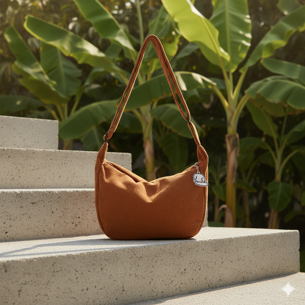Lässige Damen Umhängetasche aus Cord | Leicht & Bequem