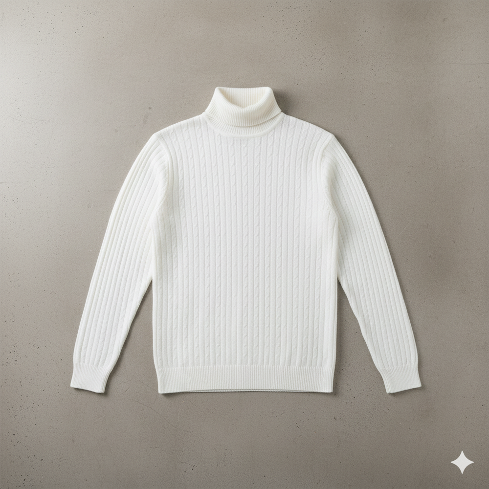 Feiner Herren Strickpullover mit Rollkragen