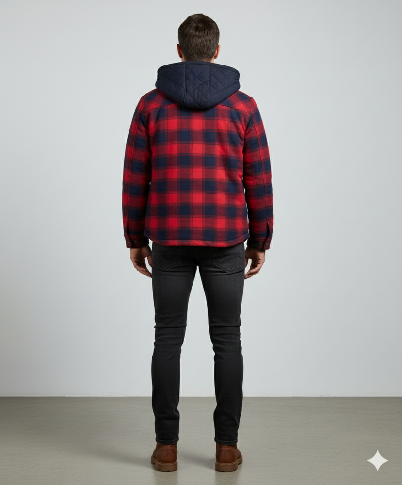 Gepolsterte Herrenjacke mit Karomuster | Warm & Casual Winter