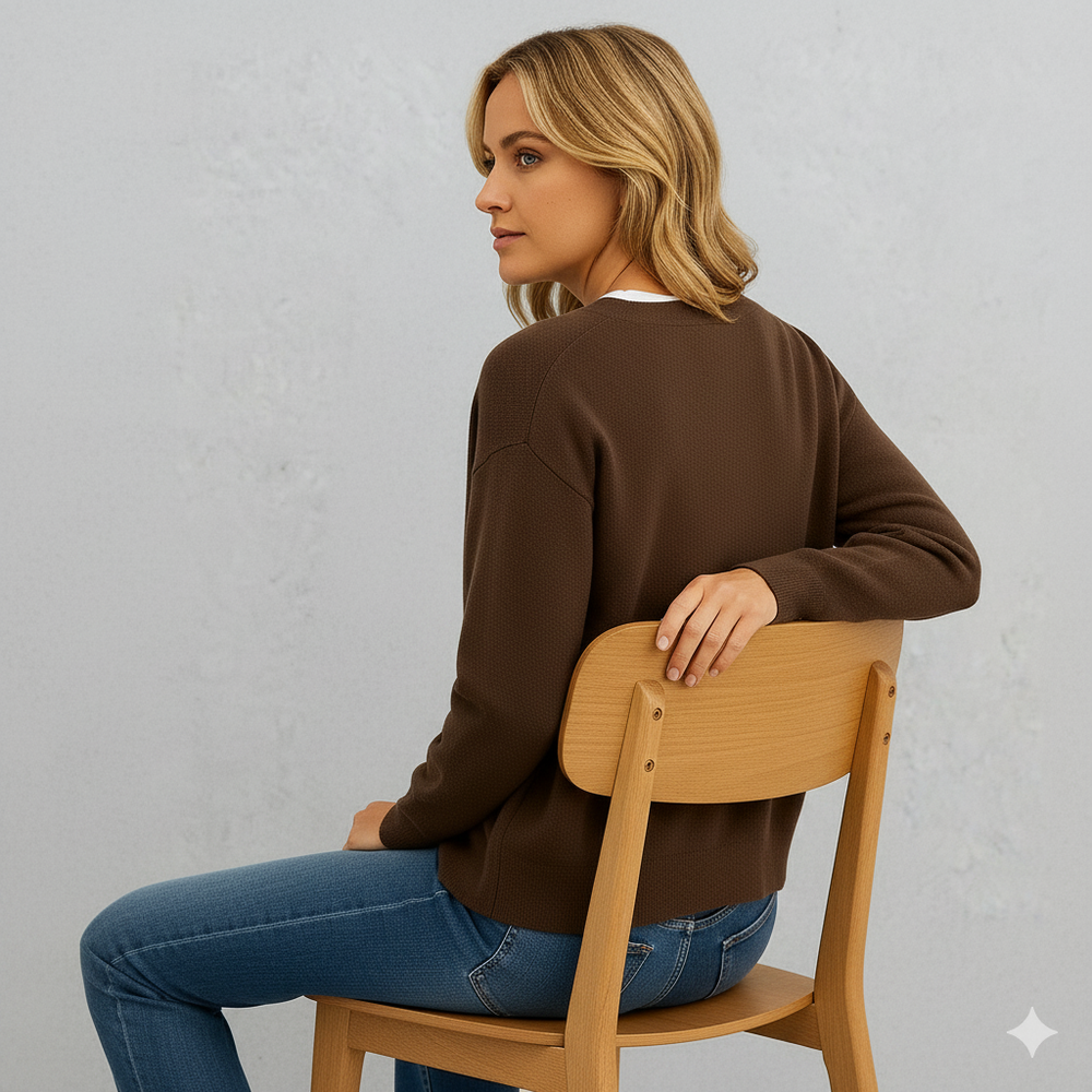 Damen Strickjacke mit V-Ausschnitt | Herbst & Übergang