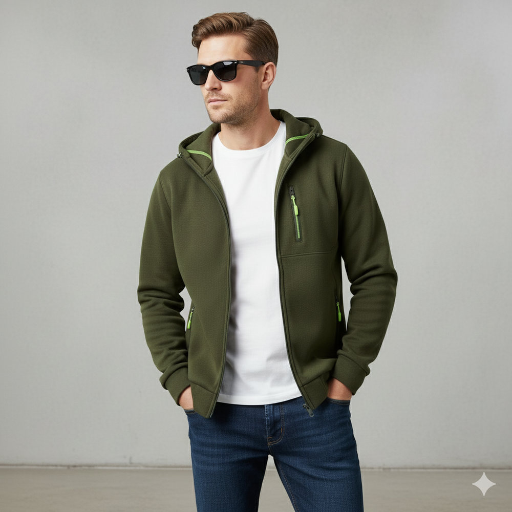 Fleecejacke für Herren mit Kapuze | Warm & Bequem | Herbst