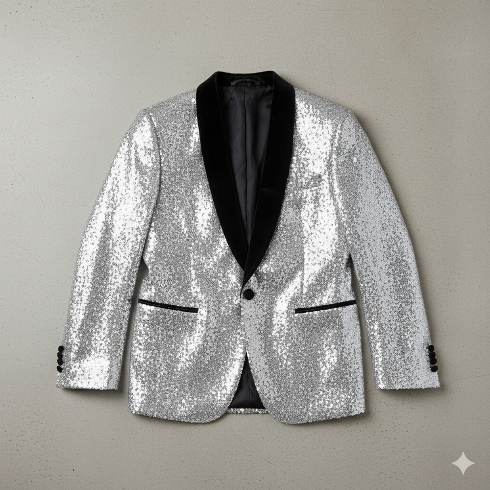 Herren Sakko mit Pailletten | Festlich & Elegant | Slim Fit