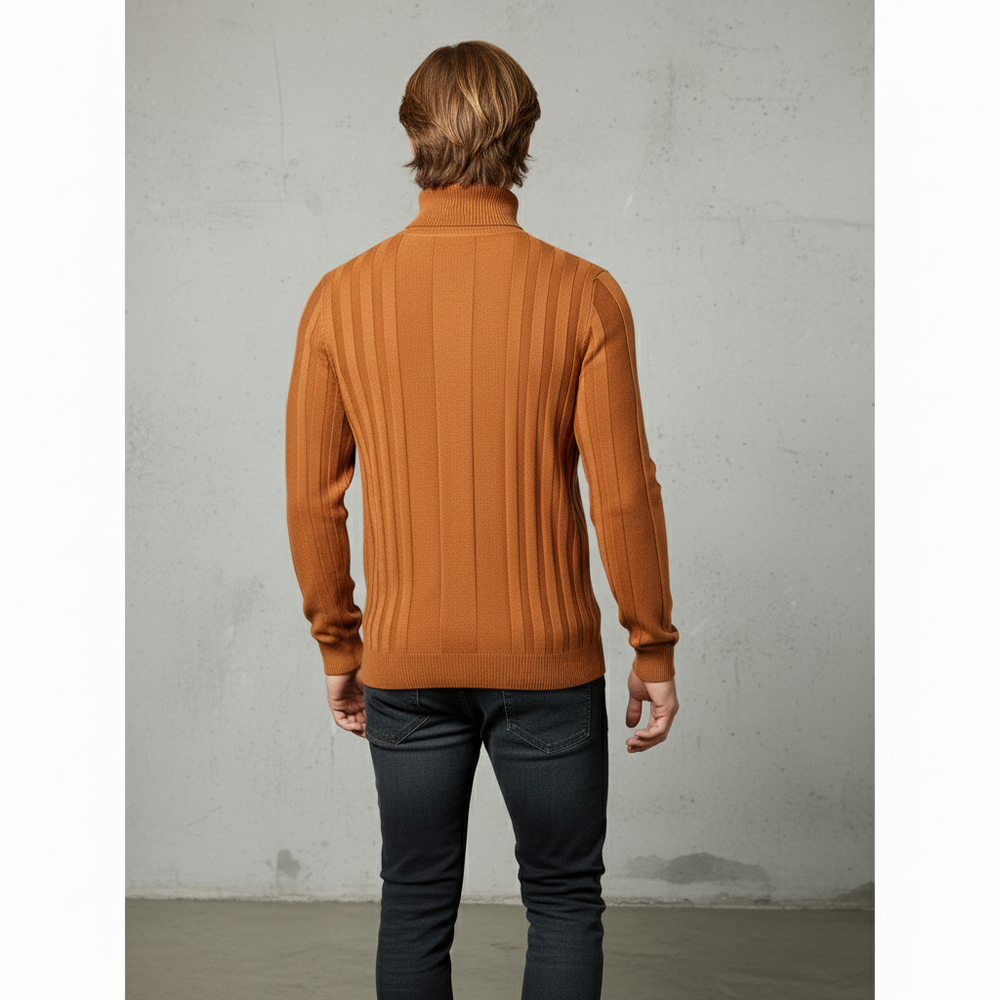 Herren Rollkragenpullover mit Strukturmuster