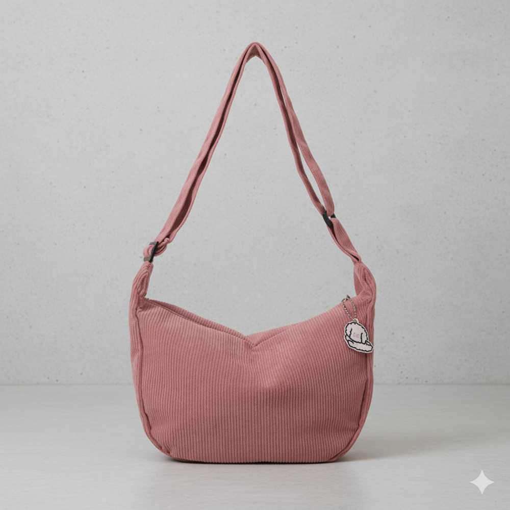 Lässige Damen Umhängetasche aus Cord | Leicht & Bequem