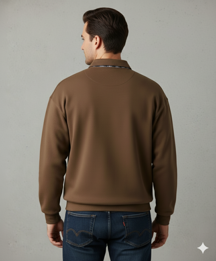 Lässiger Herrenpullover mit Reverskragen | Bequem | Freizeit