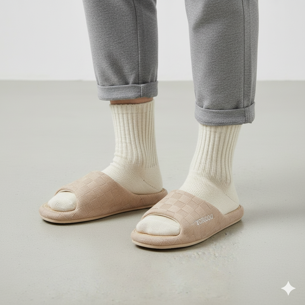 Leichte Damen Hausschuhe aus Leinen | Atmungsaktiv & für drinnen