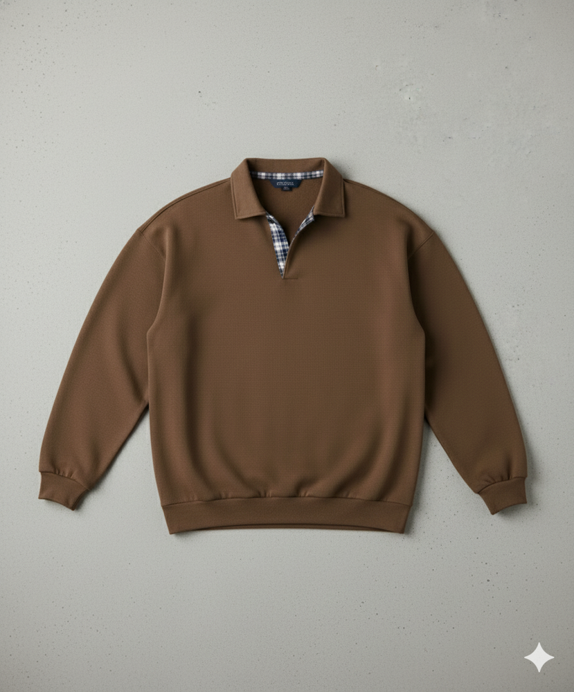 Lässiger Herrenpullover mit Reverskragen | Bequem | Freizeit