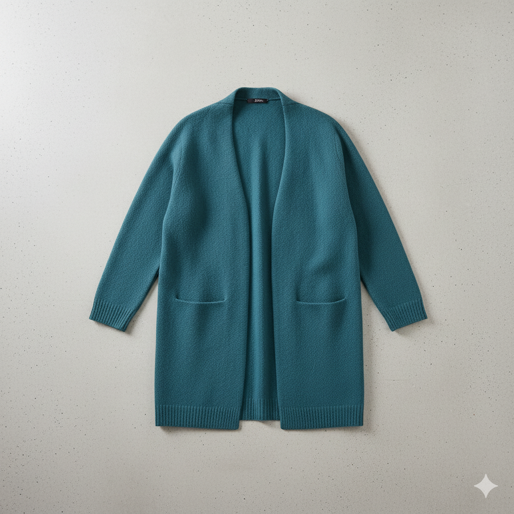 Langer Damen Strickjacke mit Taschen | Herbst & Winter | Elegant