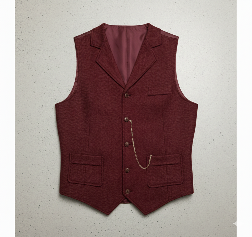 Herren Weste mit Fischgrätenmuster | Elegant & Modern | Herbst/Winter