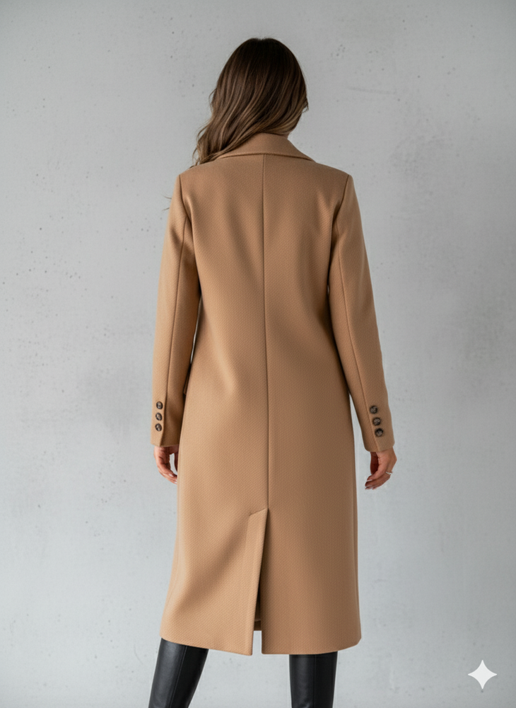 Damen Mantel mit Reverskragen | Doppelreihig & Elegant | Herbst/Winter