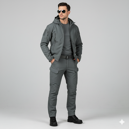 Herren Outdoor Taktikanzug mit Kapuze | Wasserabweisend & Winter