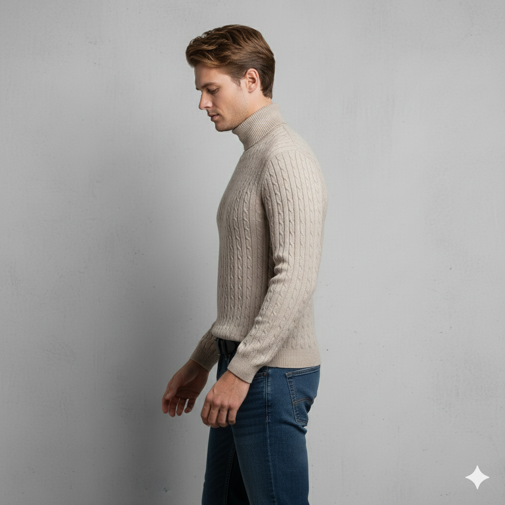 Herren Strickpullover mit Rollkragen | Slim Fit | Winter