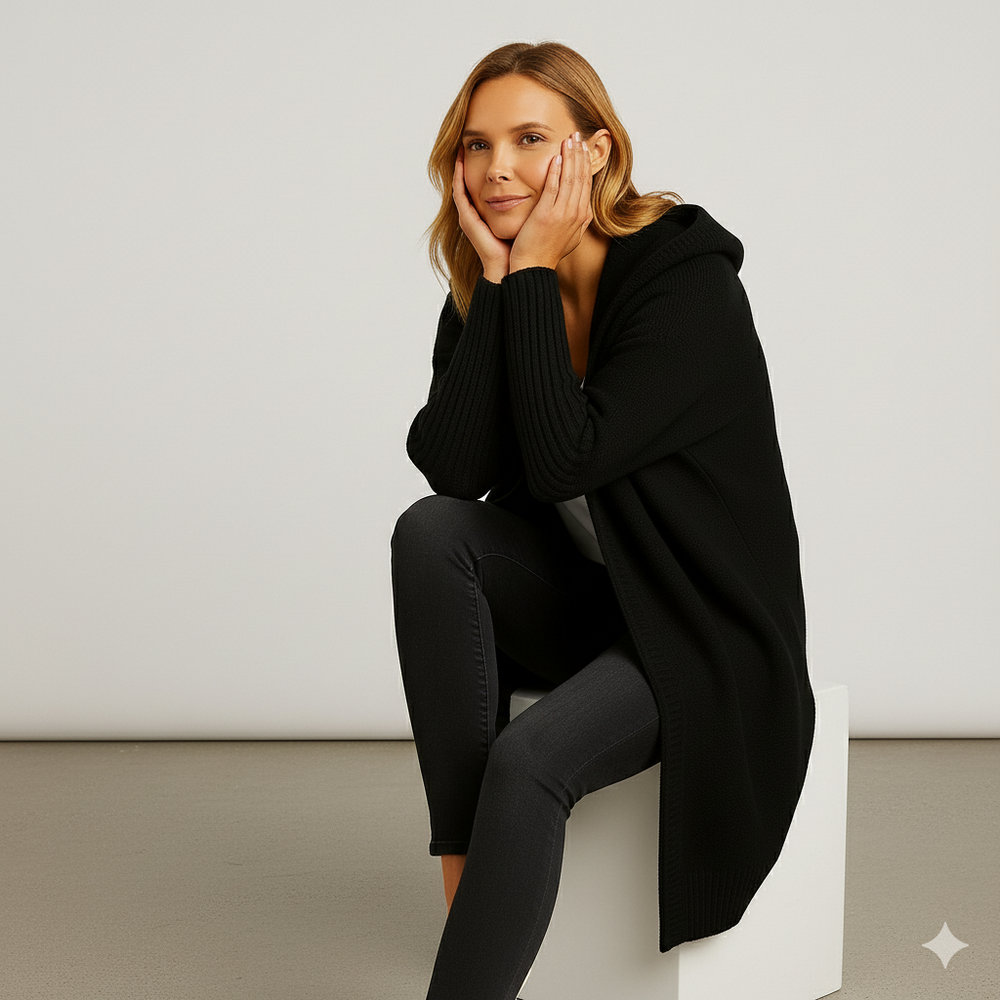 Damen Strickjacke mit Kapuze | Lässig & Übergang