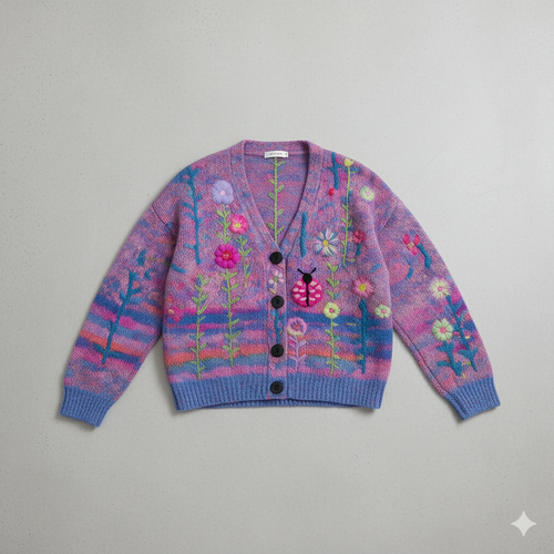 Damen Cardigan mit buntem Strickjacke | Herbst Winter