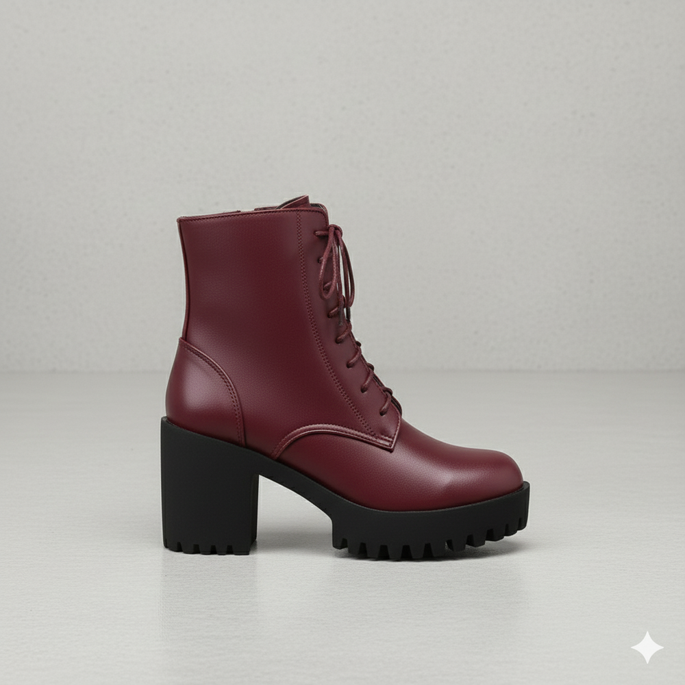 Damen Winter Stiefeletten mit Absatz | Warm Gefüttert & Vegan