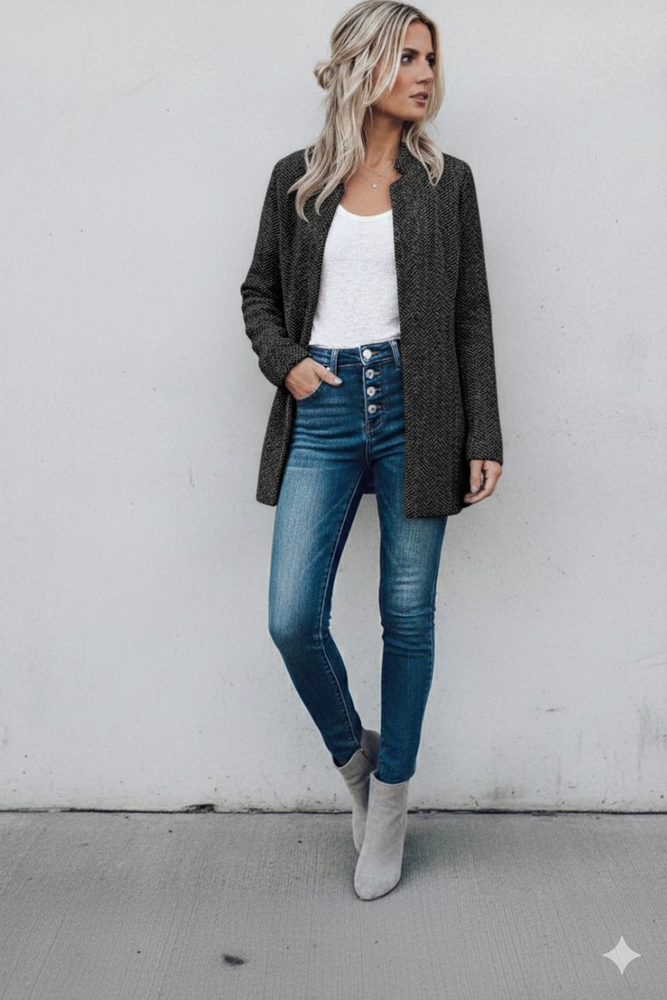 Damen Strickmantel mit offener Front | Modern & Bequem