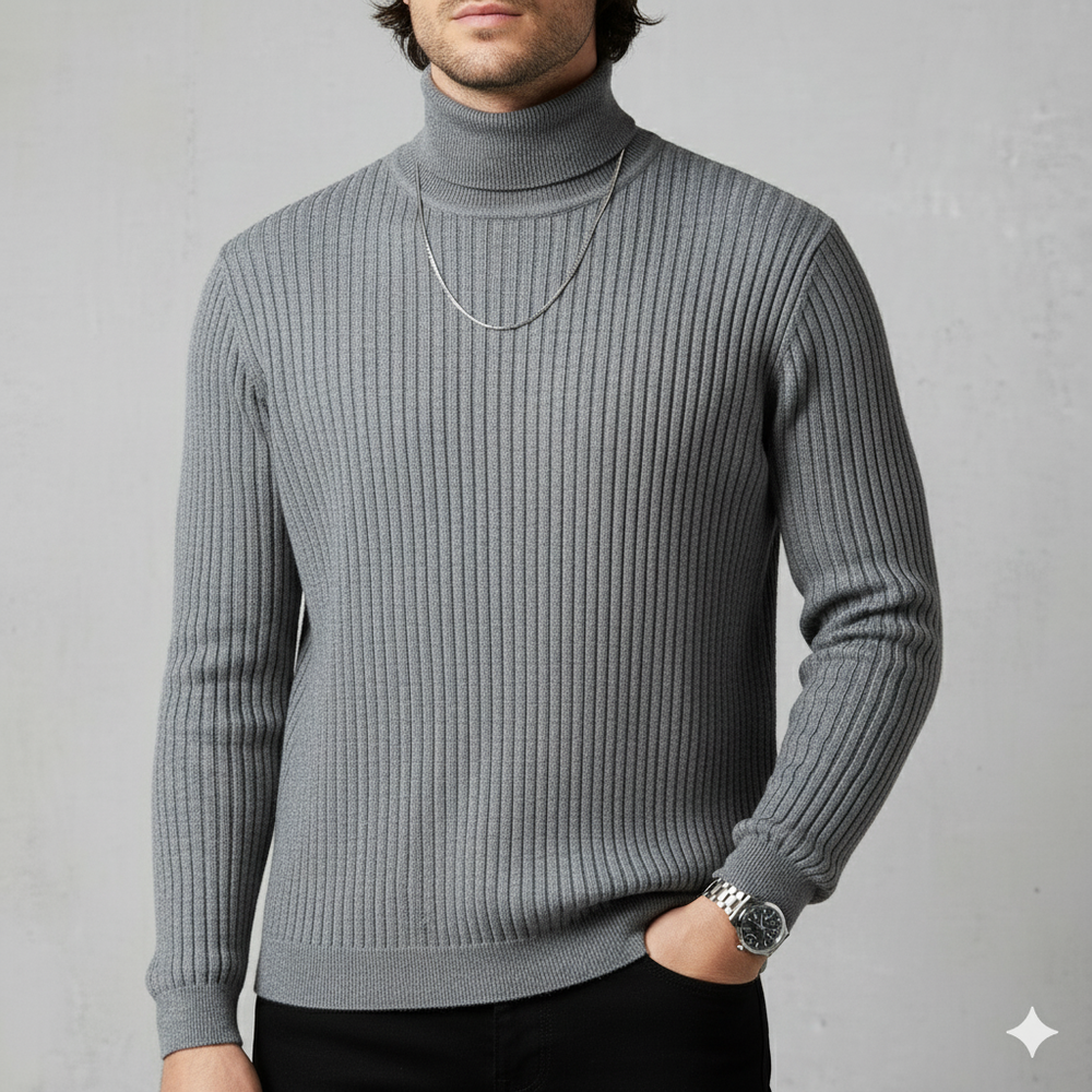 Herren Strickpullover mit Rollkragen | Slim Fit | Winter