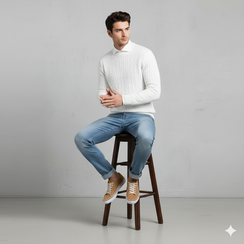 Herren Strickpullover mit Rollkragen | Slim Fit | Winter