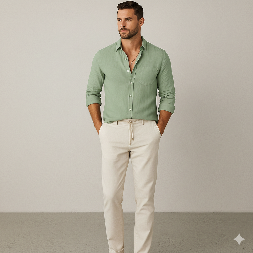 Herren Leinenhemd | Atmungsaktiv & Lässig für Herbst & Freizeit