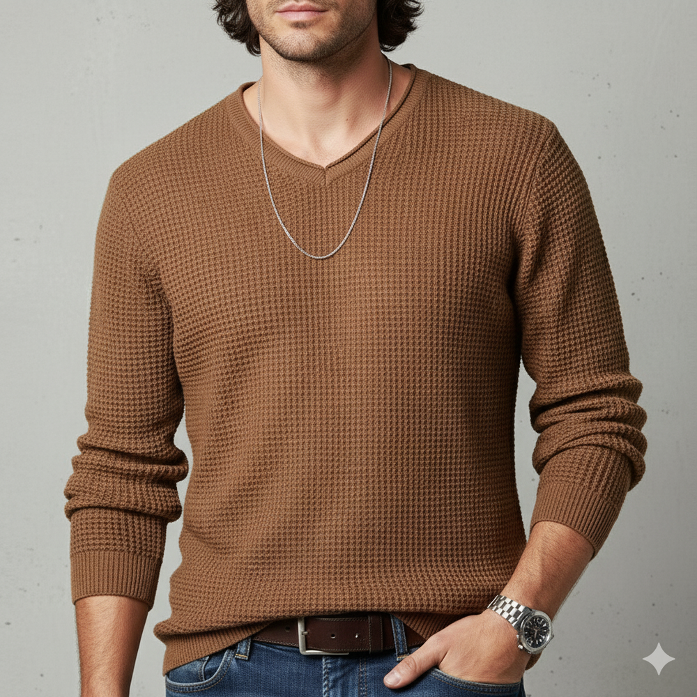 Lässiger Damen Strickpullover mit V-Ausschnitt | Freizeit | Herbst