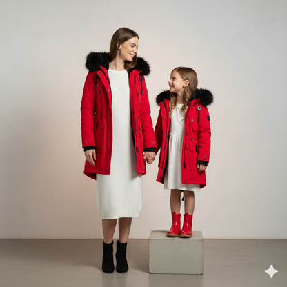 Damen Winterjacke mit Fellkapuze | Warm & Gefüttert