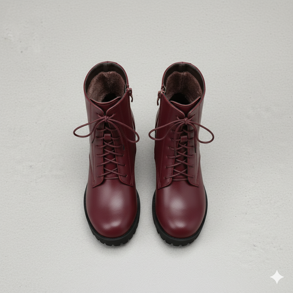 Damen Winter Stiefeletten mit Absatz | Warm Gefüttert & Vegan