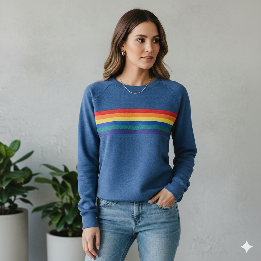 Damen Pullover mit Rundhalsausschnitt | Gestreift & Freizeit
